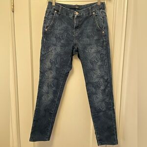 Mac Jeans Tropical Print Cropped Jeans
